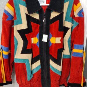 Vintage Scully multi color women's leather jacket, size 12. New with tags